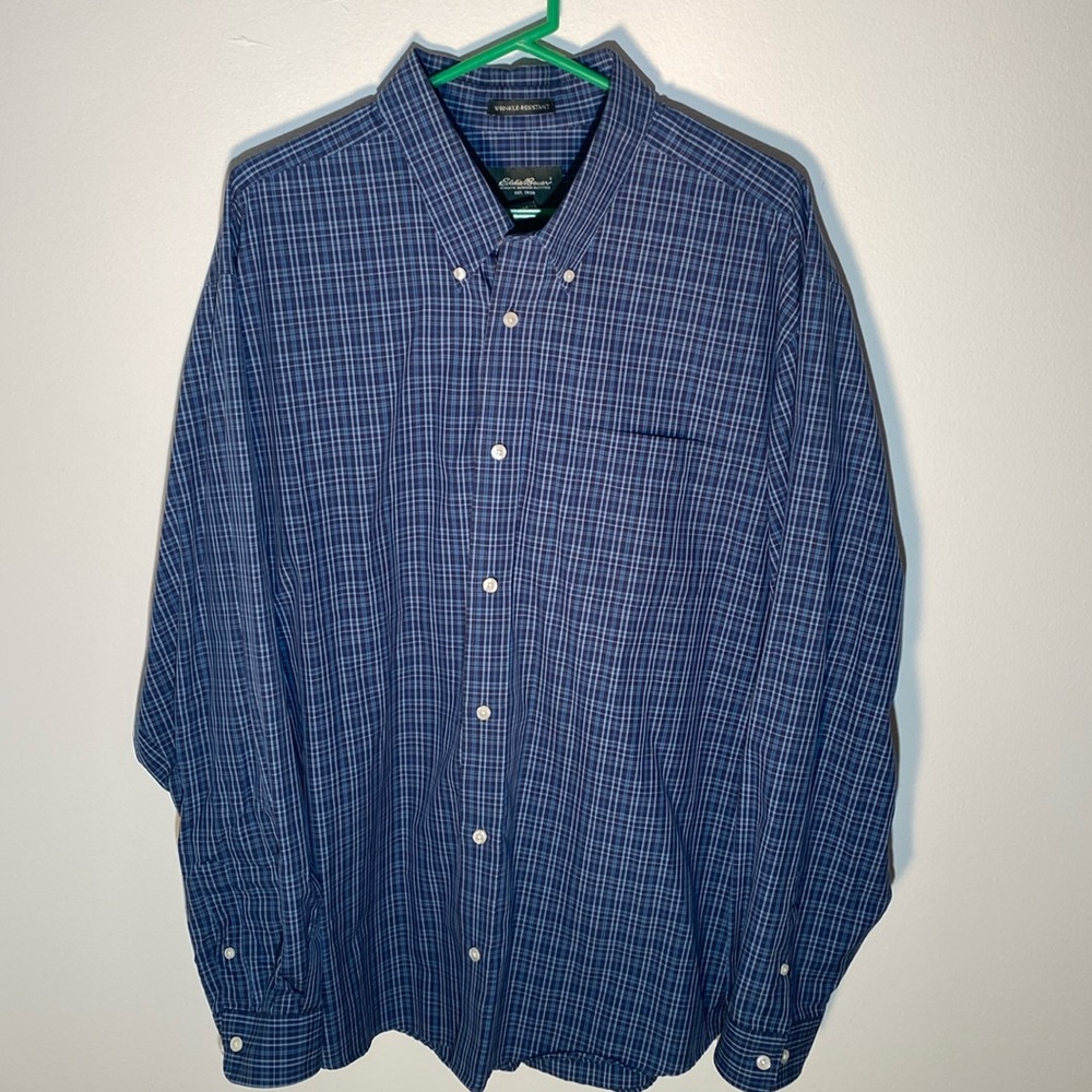 Eddie Bauer wrinkle resistant long sleeve shirt.